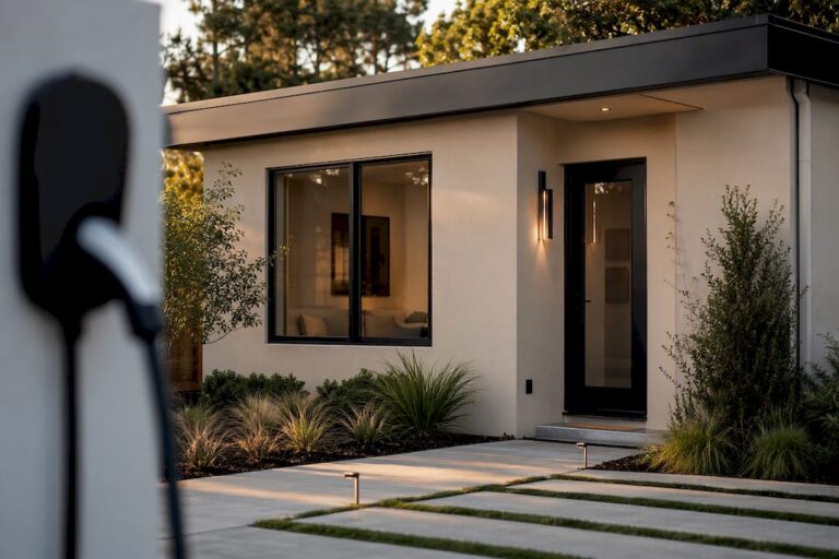 Modern garage ADU exterior with separate entrance