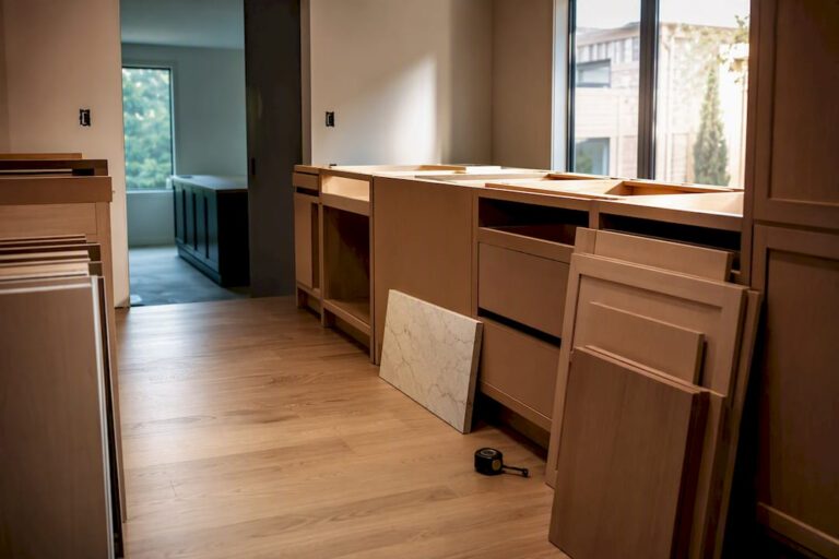 Modern kitchen remodel ready for cabinet installation