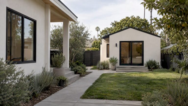 Modern detached ADU beside California home
